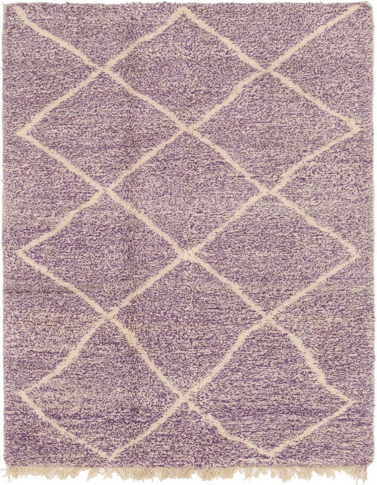 Detail image of 4' 10 x 8' 4 Hand Knotted Moroccan Wool Rug