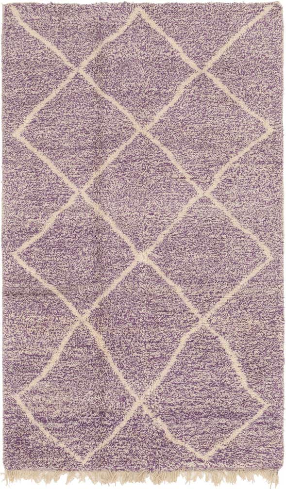 4' 10 x 8' 4 Hand Knotted Moroccan Wool Rug