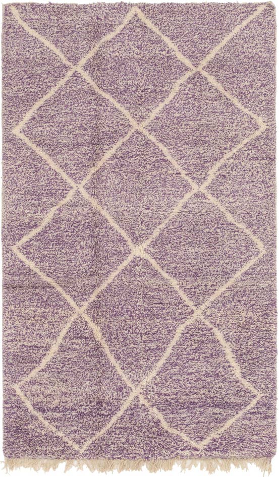 Detail image of 4' 10 x 8' 4 Hand Knotted Moroccan Wool Rug