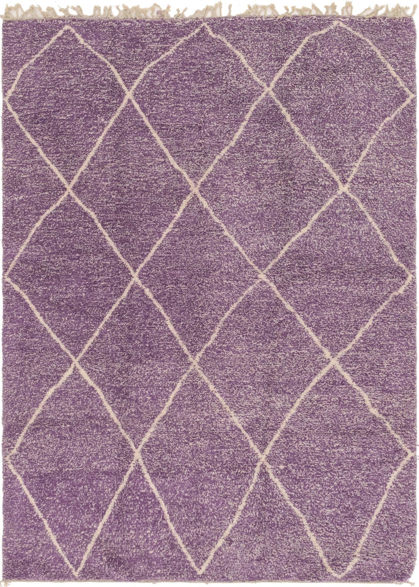 7' x 9' 8 Hand Knotted Moroccan Wool Rug