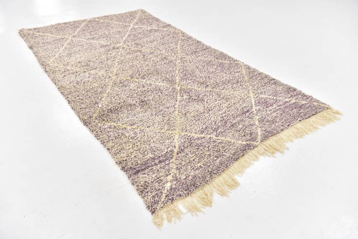 Detail image of 4' 10 x 8' 9 Hand Knotted Moroccan Wool Rug
