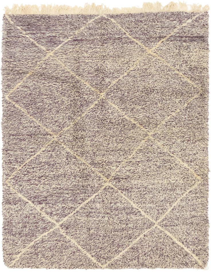 Detail image of 4' 10 x 8' 9 Hand Knotted Moroccan Wool Rug