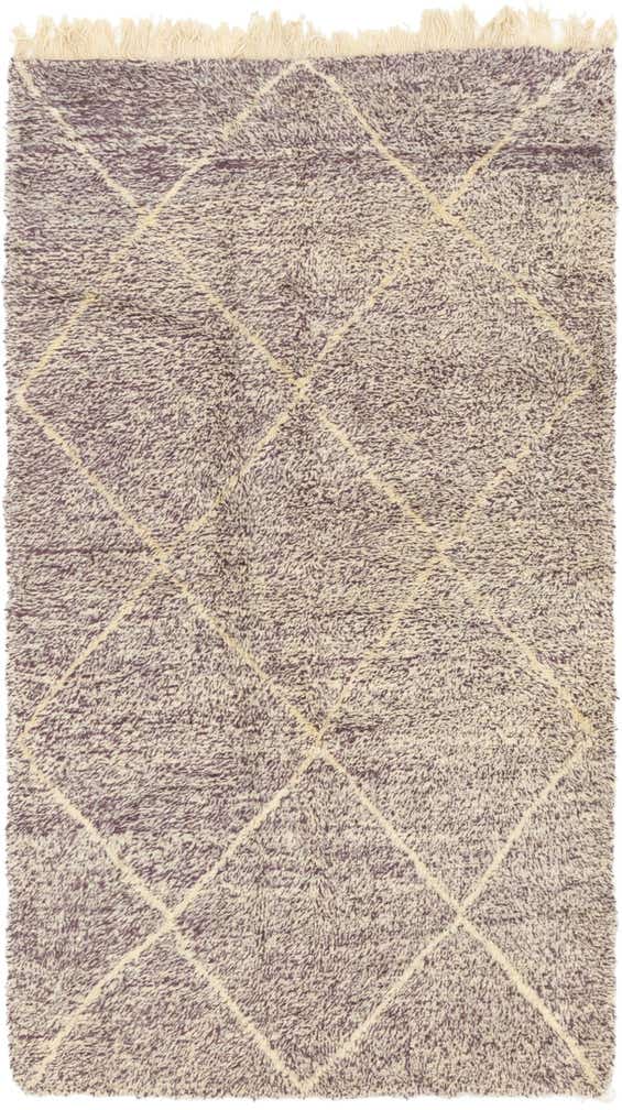 4' 10 x 8' 9 Hand Knotted Moroccan Wool Rug