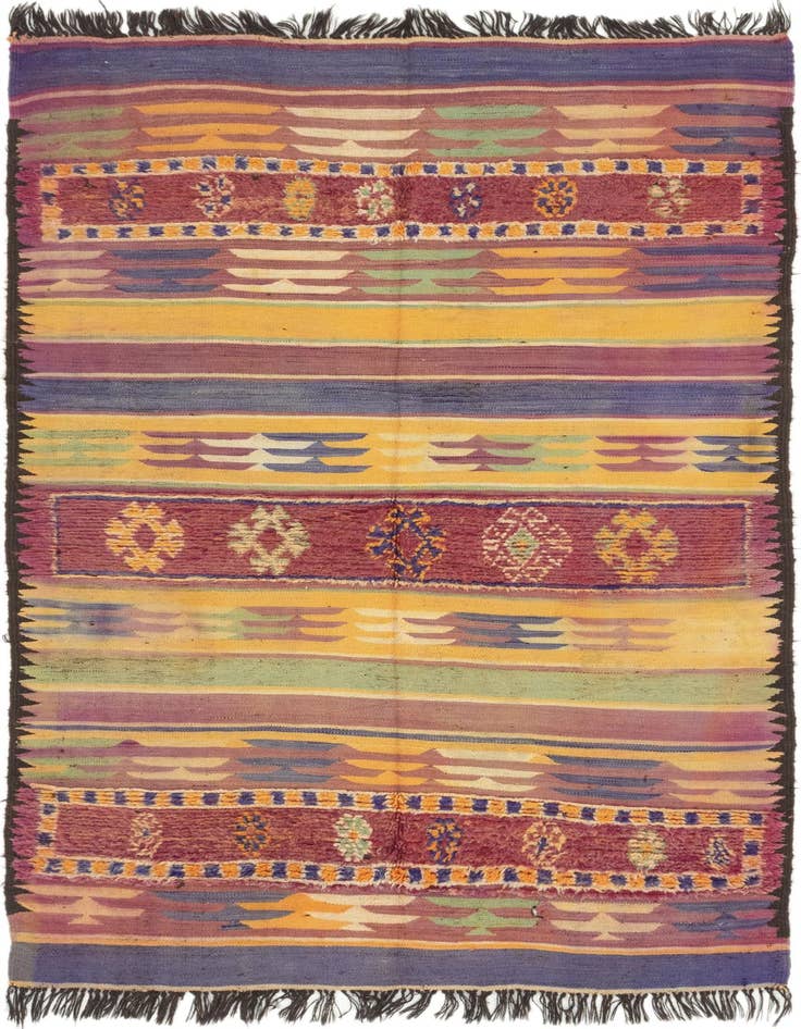 Detail image of 5' 8 x 10' 3 Hand Knotted Moroccan Wool Rug