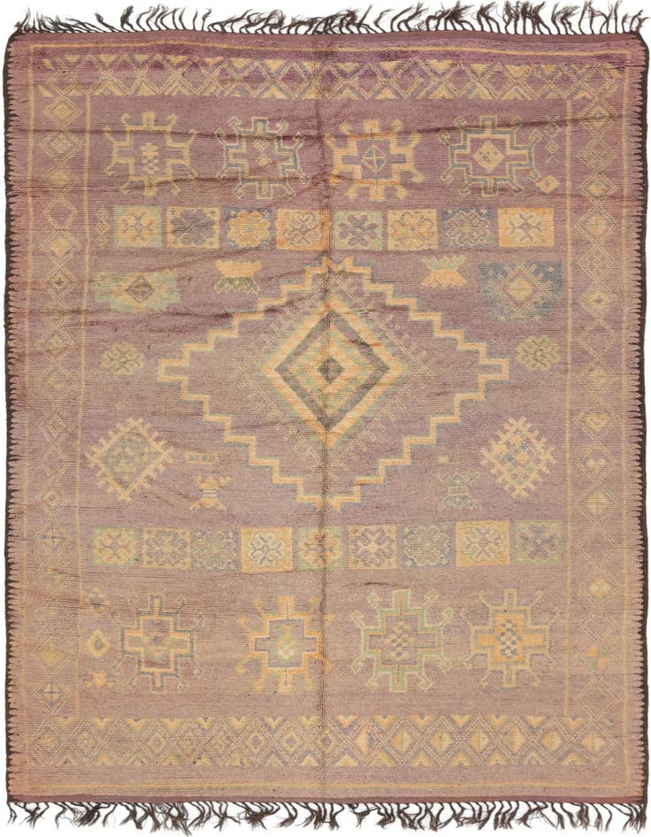 Detail image of 6' 3 x 11' 4 Hand Knotted Moroccan Wool Rug