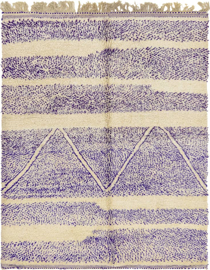 Detail image of 6' 8 x 9' Hand Knotted Moroccan Wool Rug