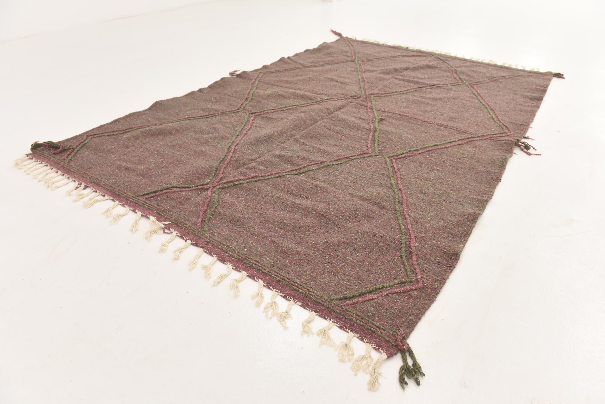 6' 5 x 10' 2 Hand Knotted Moroccan Wool Rug