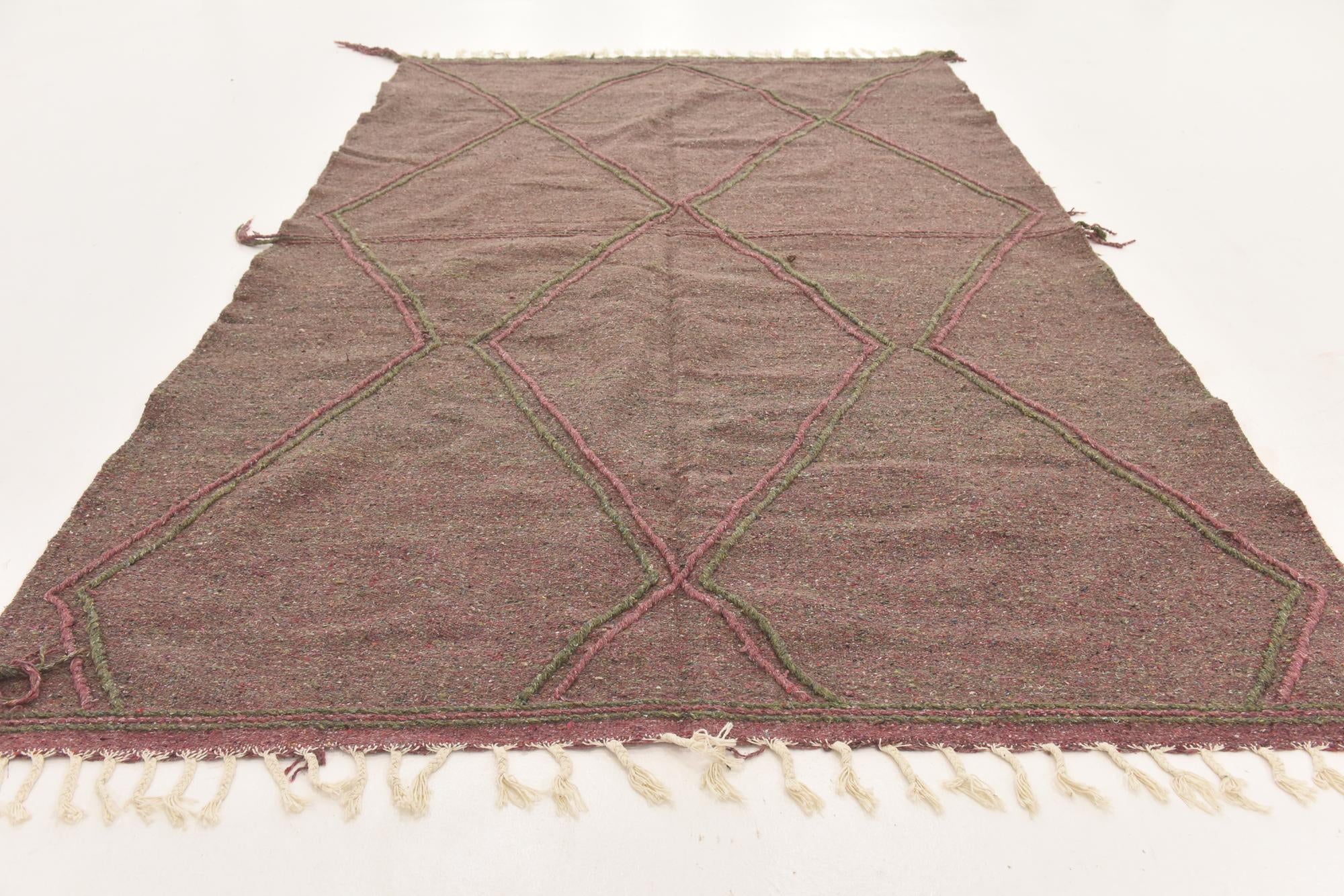 6' 5 x 10' 2 Hand Knotted Moroccan Wool Rug