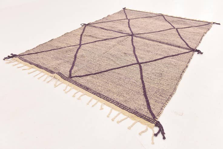Detail image of 6' 7 x 9' 8 Hand Knotted Moroccan Wool Rug