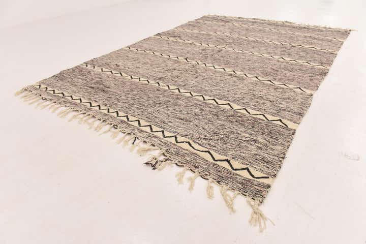 6' 11 x 10' 3 Hand Knotted Moroccan Wool Rug