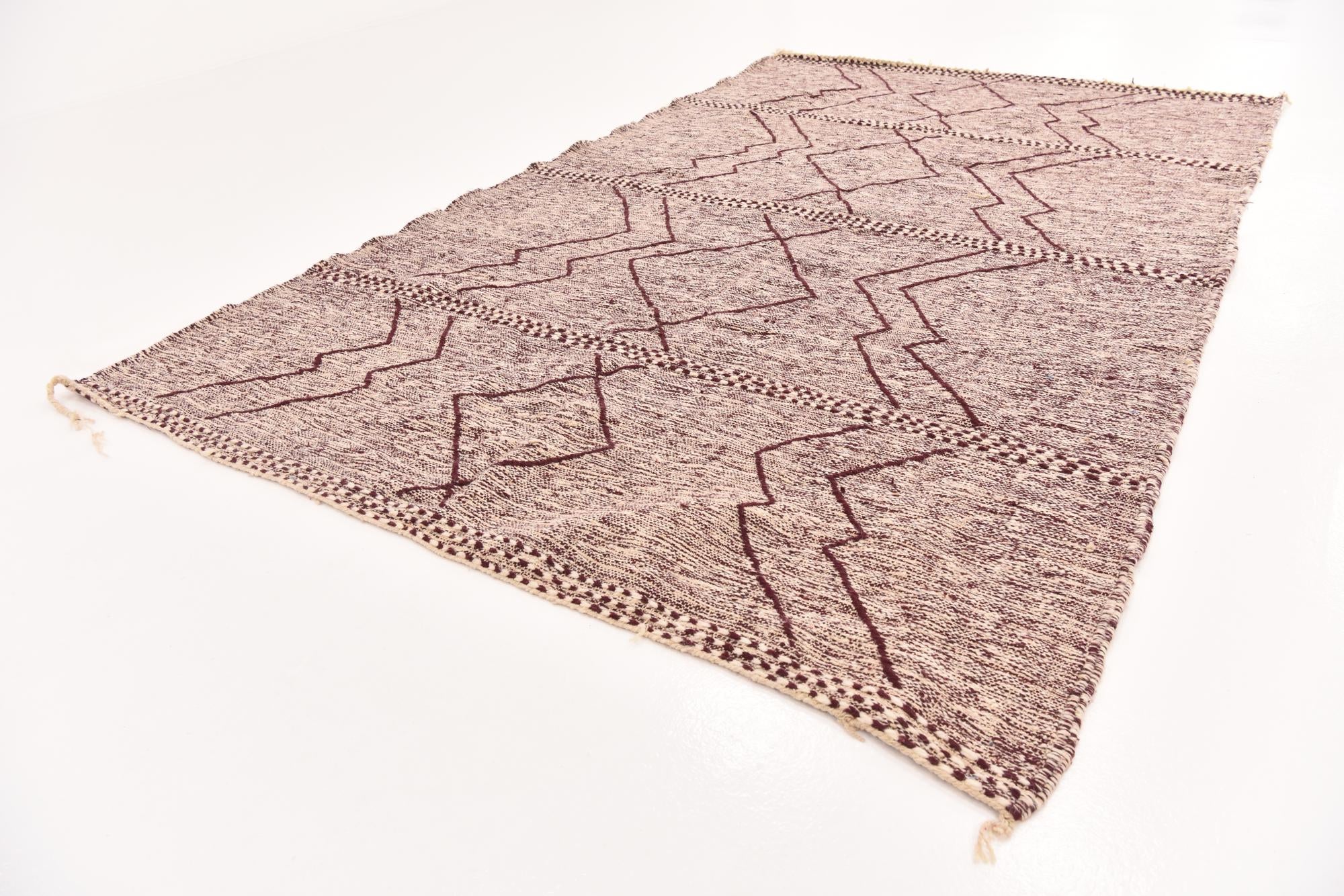 6' 4 x 10' Hand Knotted Moroccan Wool Rug