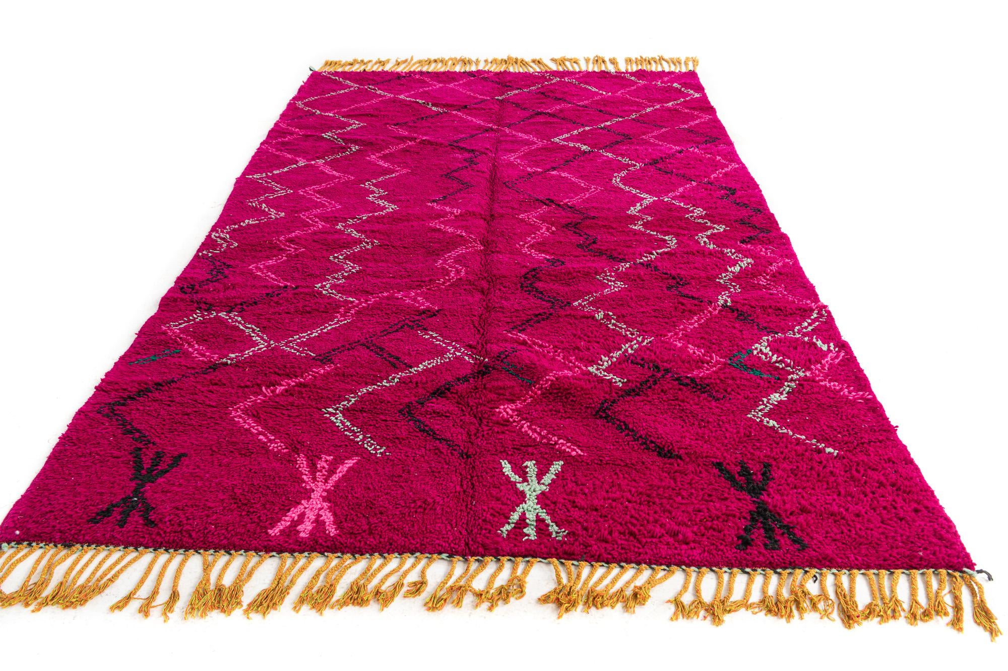 6' 4 x 10' Hand Knotted Moroccan Wool Rug