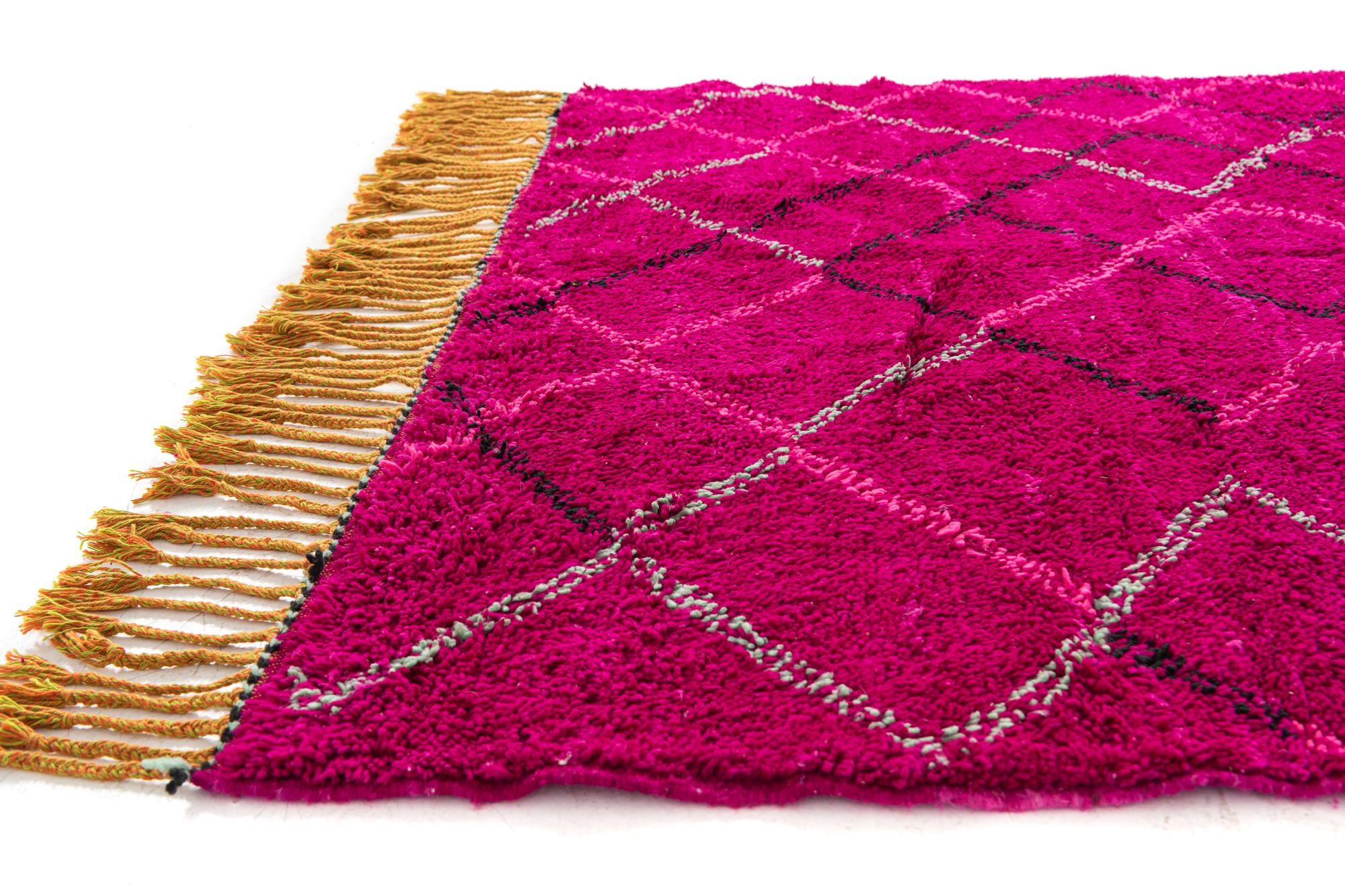 6' 4 x 10' Hand Knotted Moroccan Wool Rug