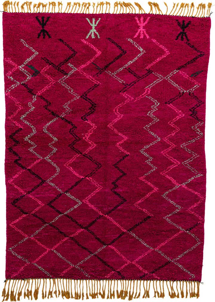 6' 4 x 10' Hand Knotted Moroccan Wool Rug