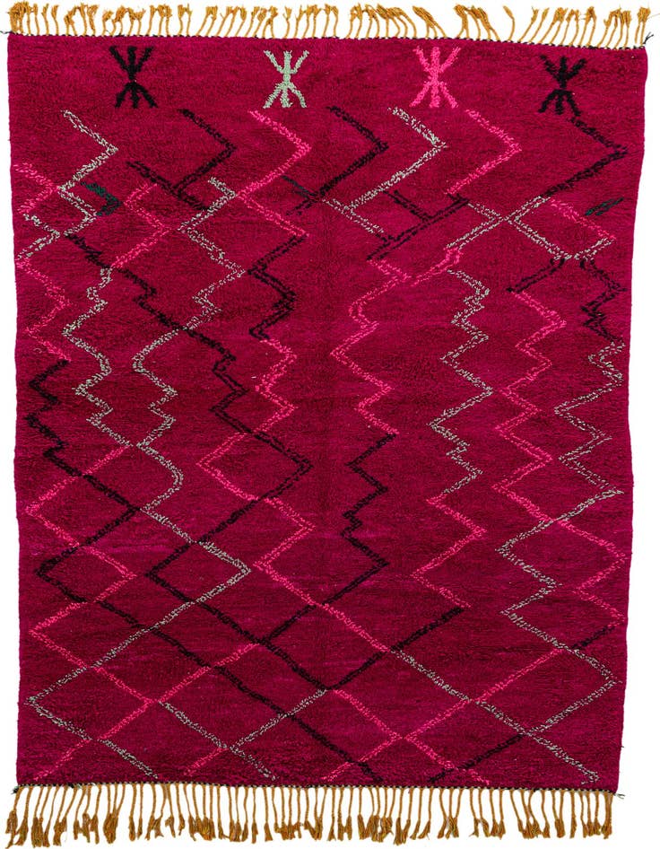 Detail image of 6' 4 x 10' Hand Knotted Moroccan Wool Rug