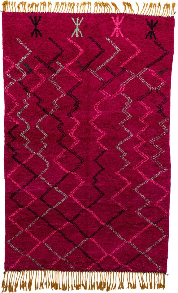 Detail image of 6' 4 x 10' Hand Knotted Moroccan Wool Rug
