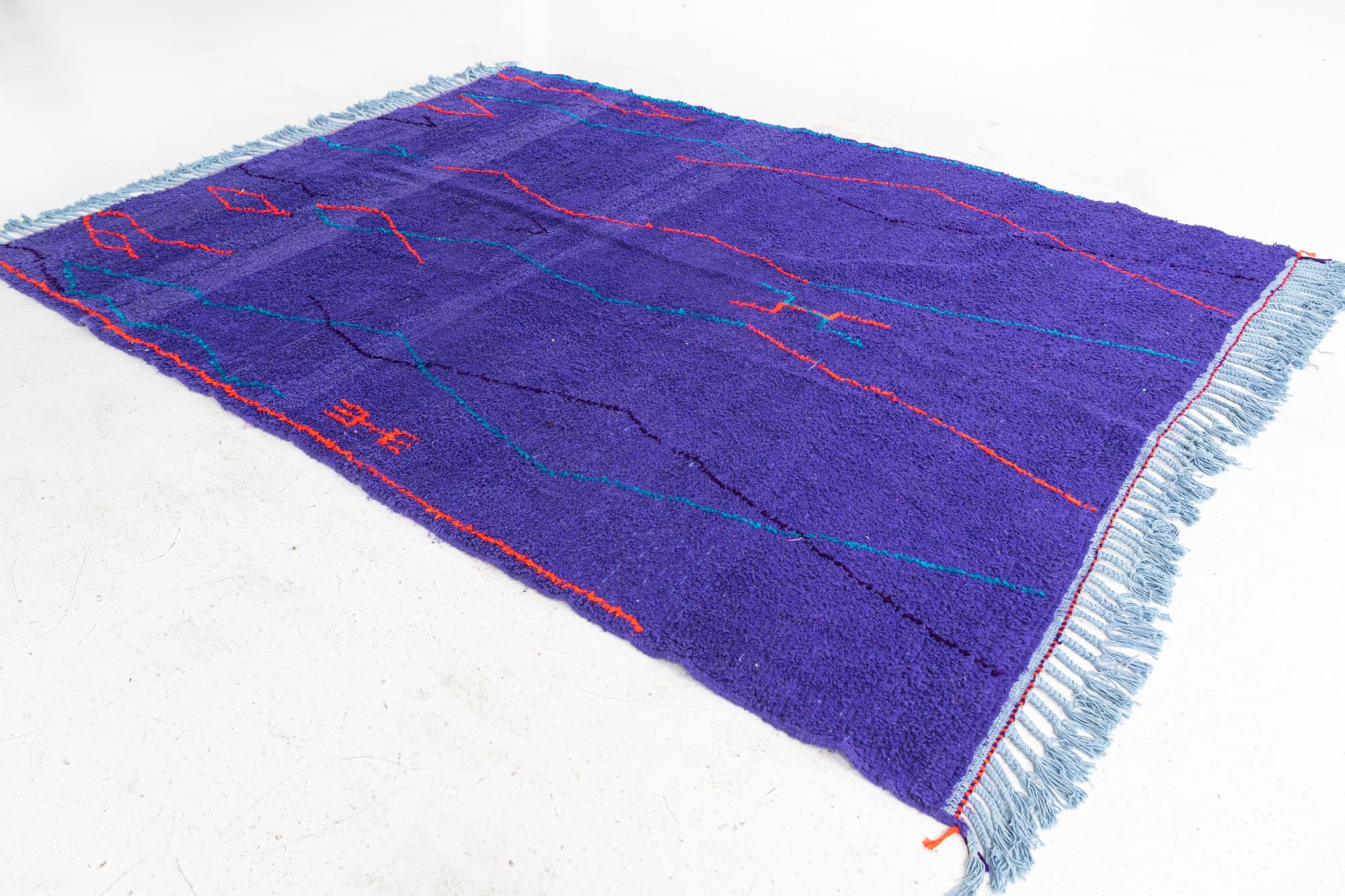 7' x 9' 5 Hand Knotted Moroccan Wool Rug