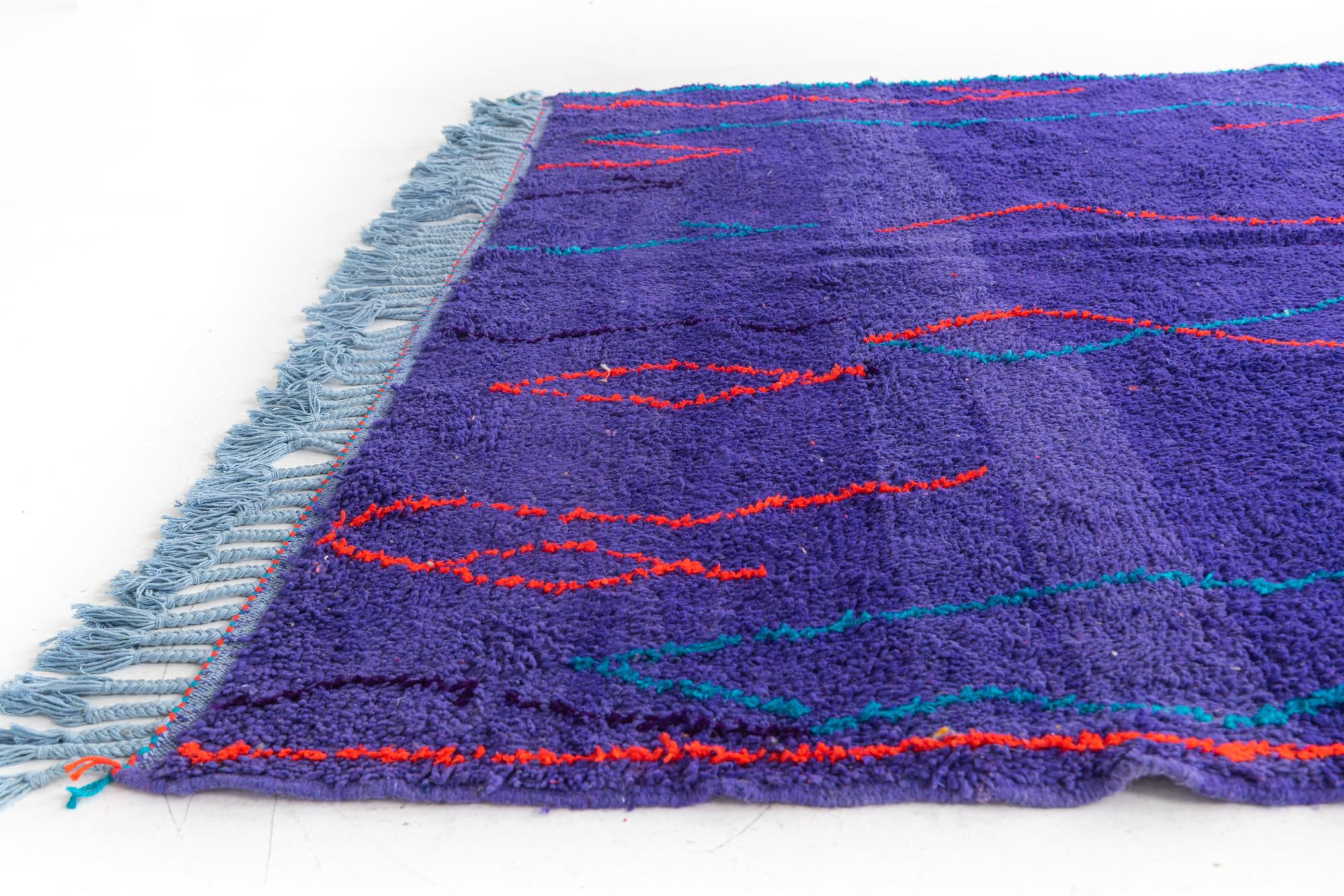 7' x 9' 5 Hand Knotted Moroccan Wool Rug