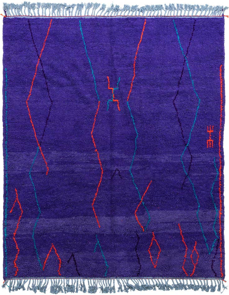 Detail image of 7' x 9' 5 Hand Knotted Moroccan Wool Rug