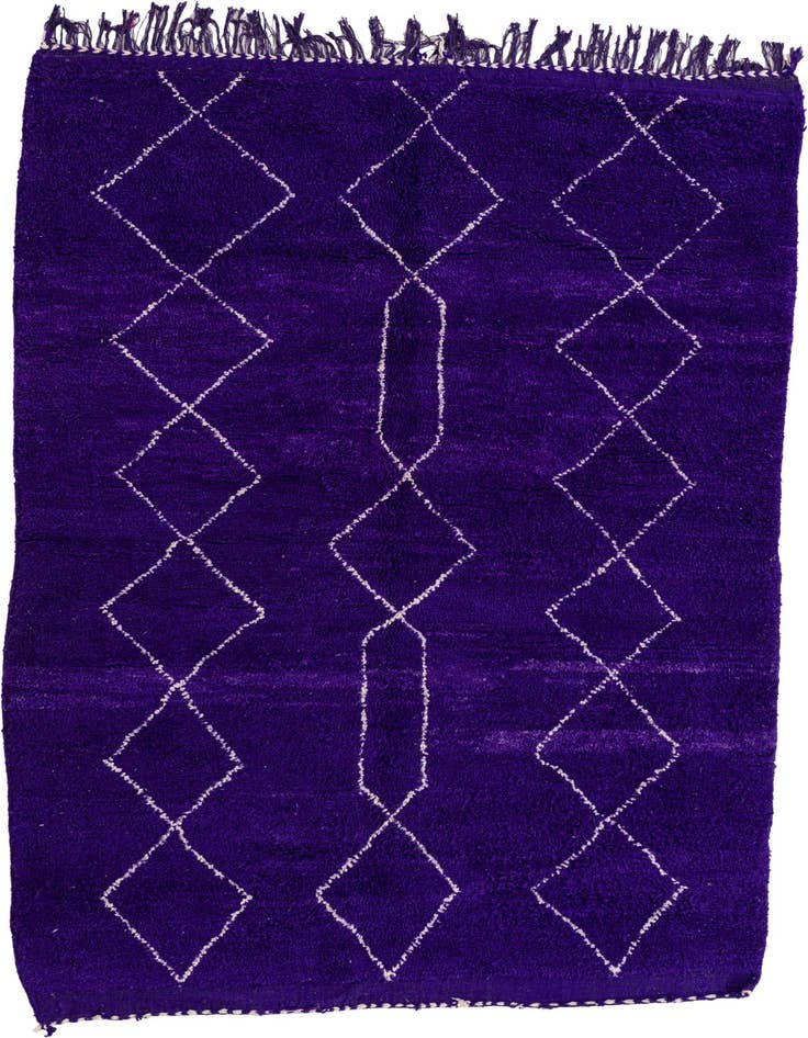 Detail image of 5' 9 x 8' 5 Hand Knotted Moroccan Wool Rug
