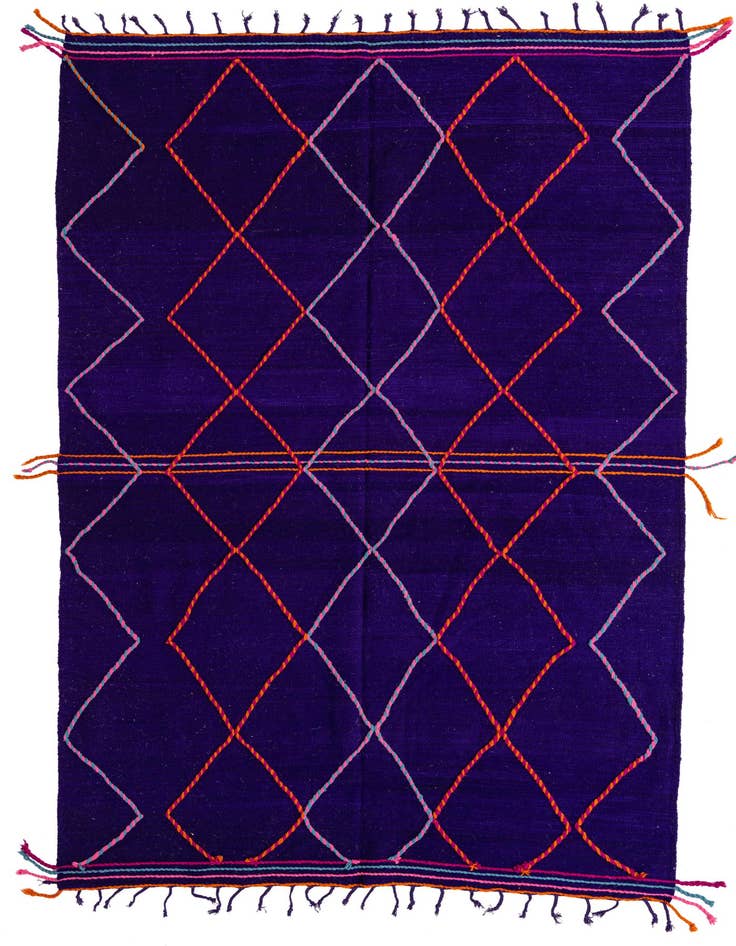 Detail image of 6' 7 x 10' Hand Knotted Moroccan Wool Rug