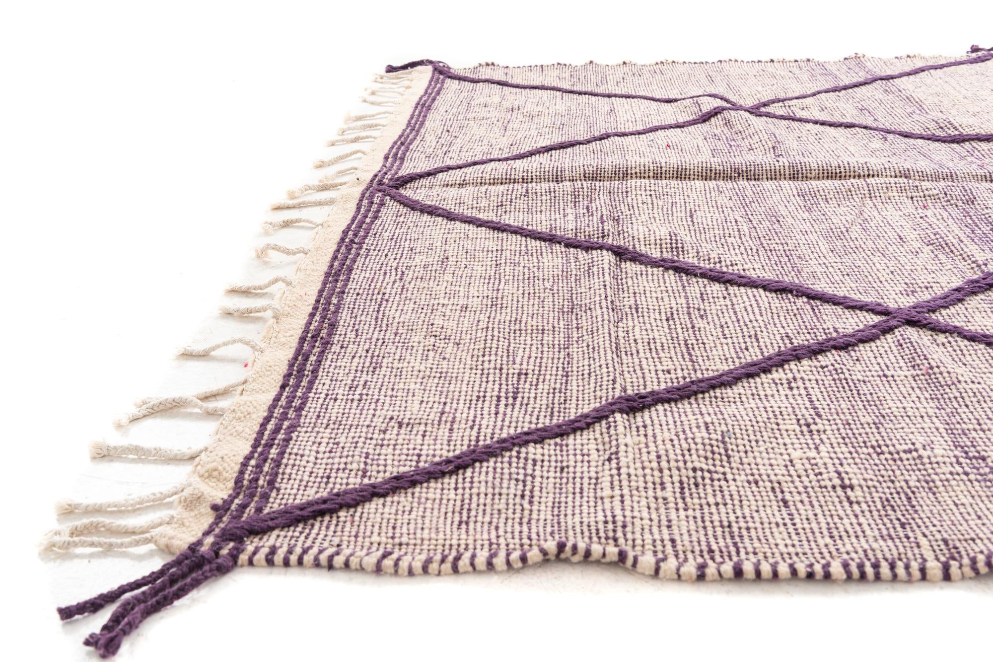 6' 6 x 9' 7 Hand Knotted Moroccan Wool Rug