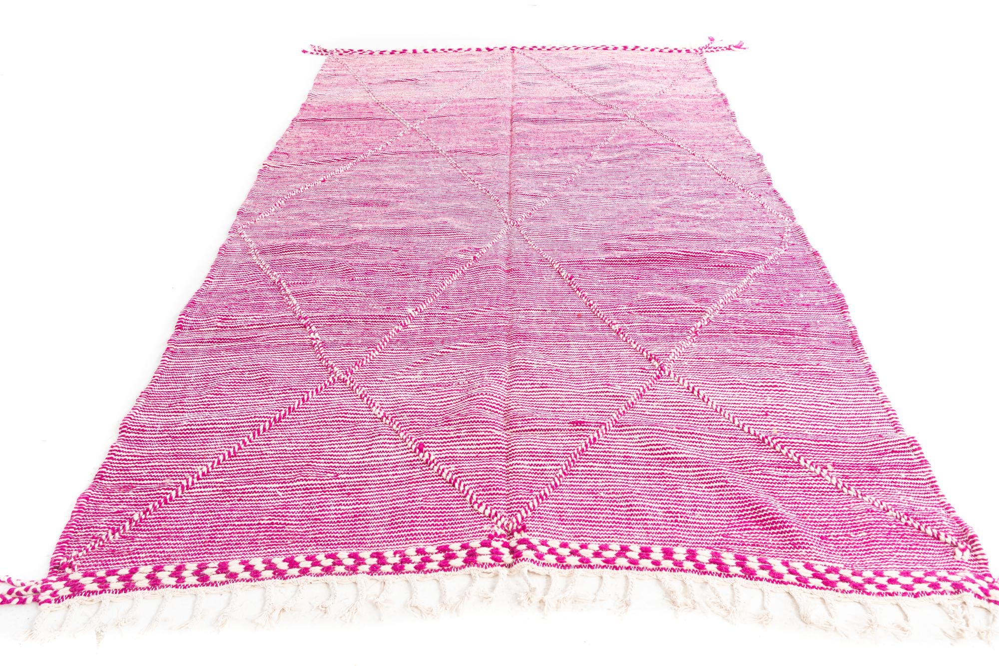 6' 9 x 11' 5 Hand Knotted Moroccan Wool Rug