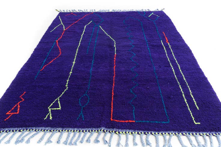 Detail image of 6' 8 x 9' 4 Hand Knotted Moroccan Wool Rug