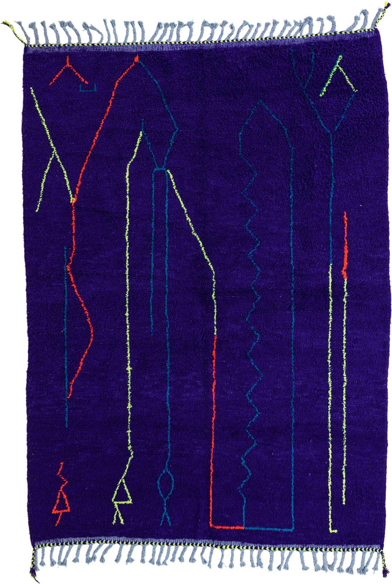 6' 8 x 9' 4 Hand Knotted Moroccan Wool Rug