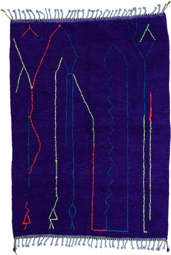 6' 8 x 9' 4 Hand Knotted Moroccan Wool Rug