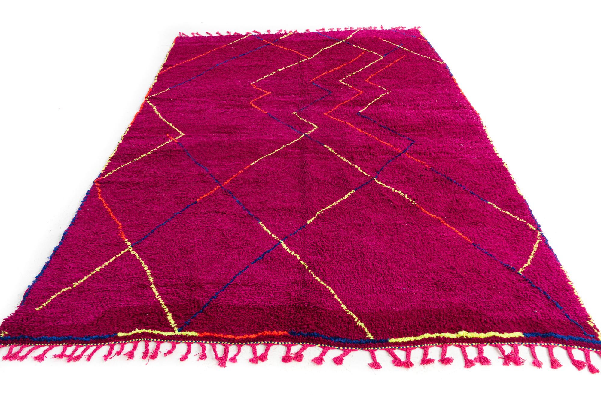 6' 8 x 9' 9 Hand Knotted Moroccan Wool Rug