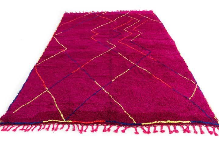 6' 8 x 9' 9 Hand Knotted Moroccan Wool Rug