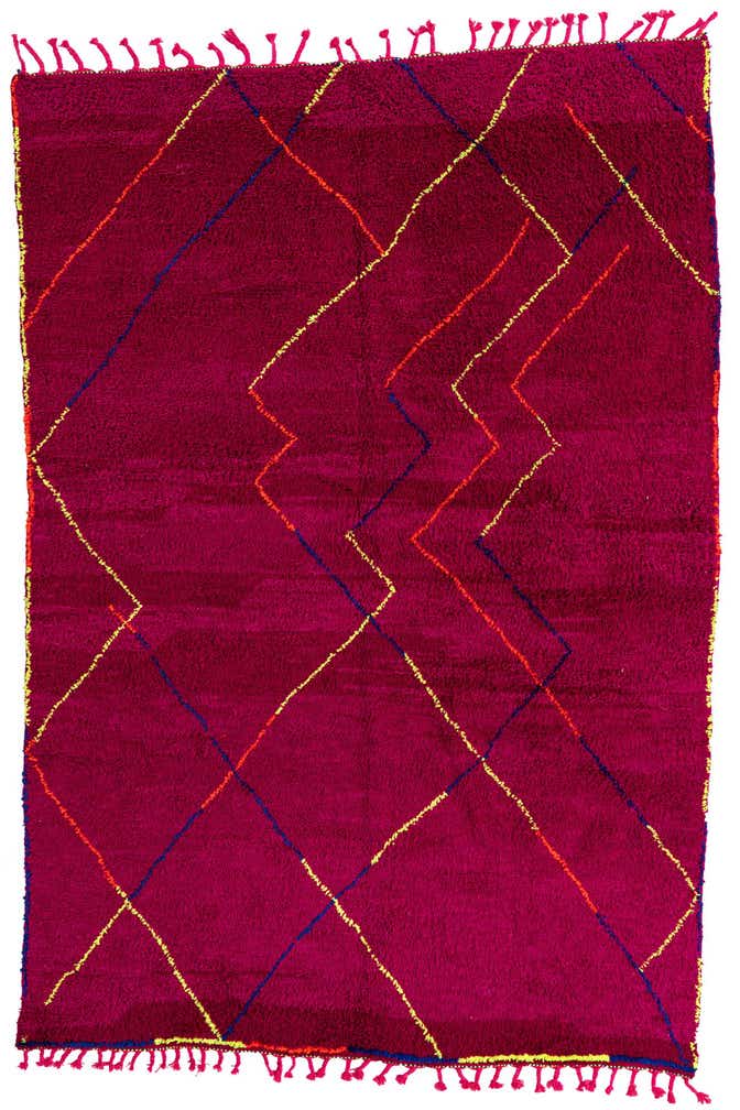 6' 8 x 9' 9 Hand Knotted Moroccan Wool Rug