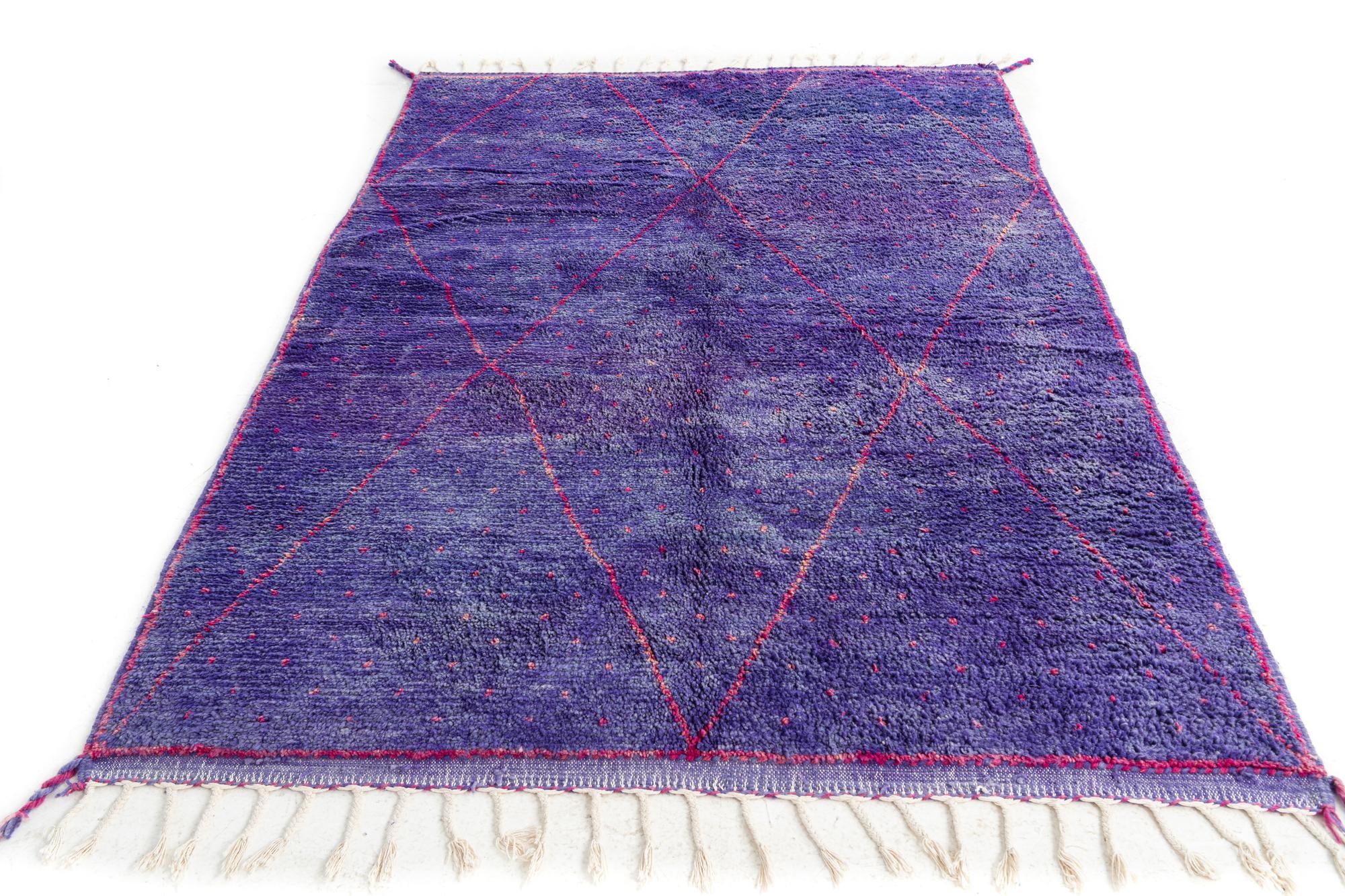 5' 9 x 8' Hand Knotted Moroccan Wool Rug