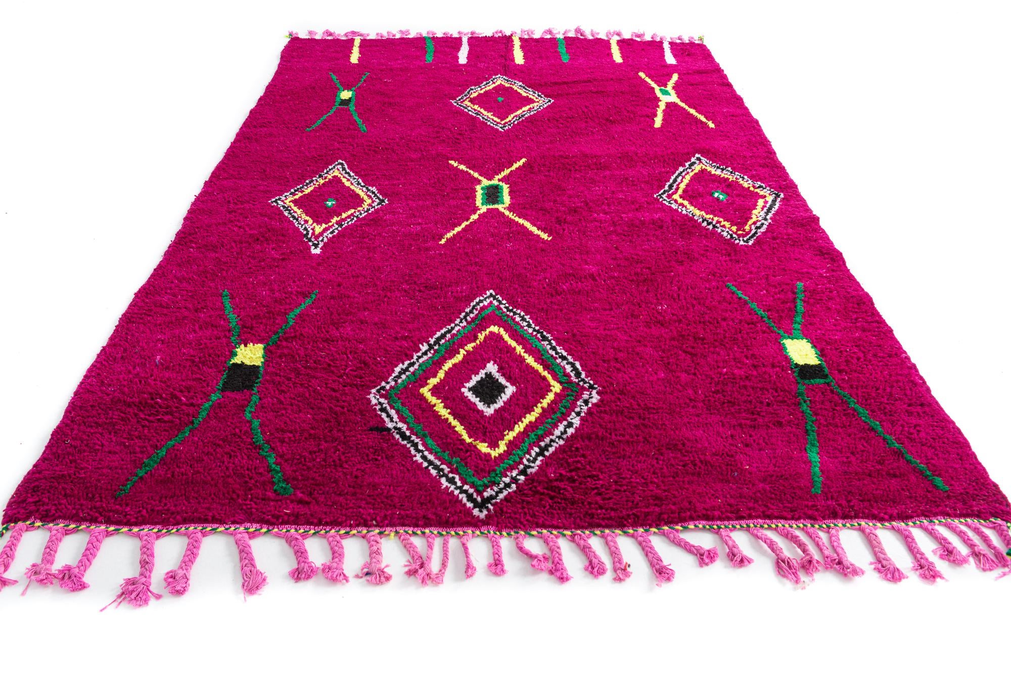 6' 8 x 9' 8 Hand Knotted Moroccan Wool Rug