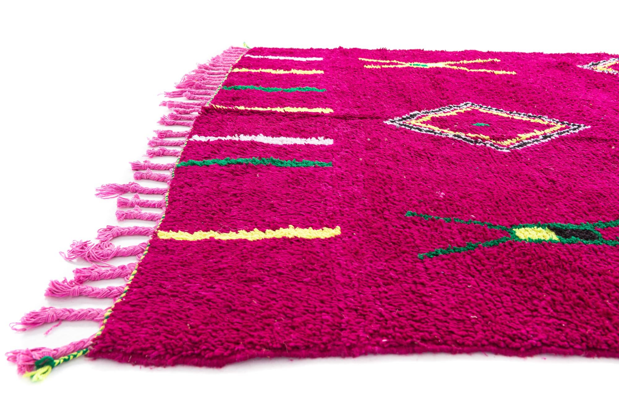 6' 8 x 9' 8 Hand Knotted Moroccan Wool Rug
