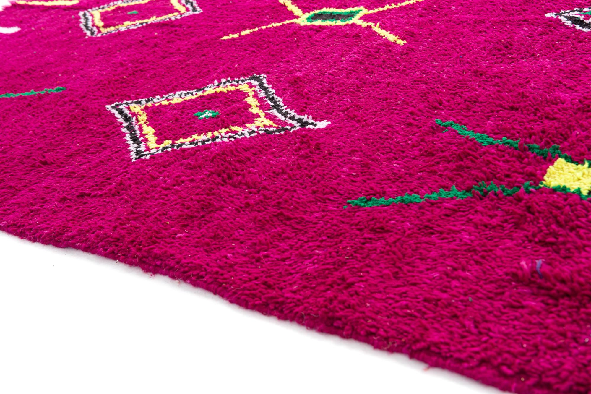 6' 8 x 9' 8 Hand Knotted Moroccan Wool Rug