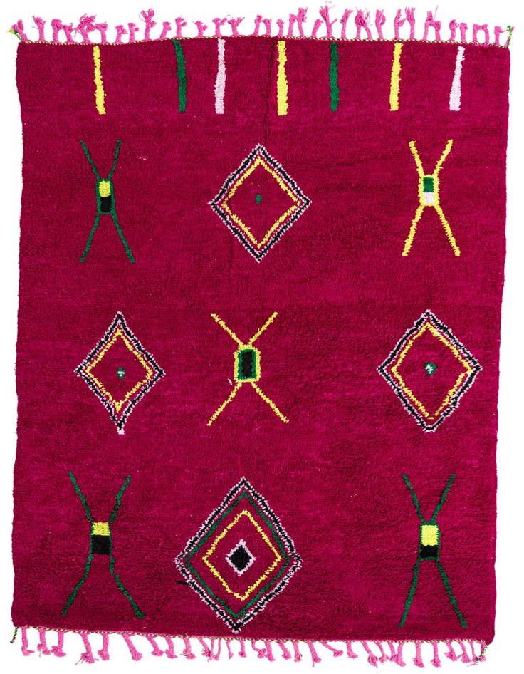 Detail image of 6' 8 x 9' 8 Hand Knotted Moroccan Wool Rug