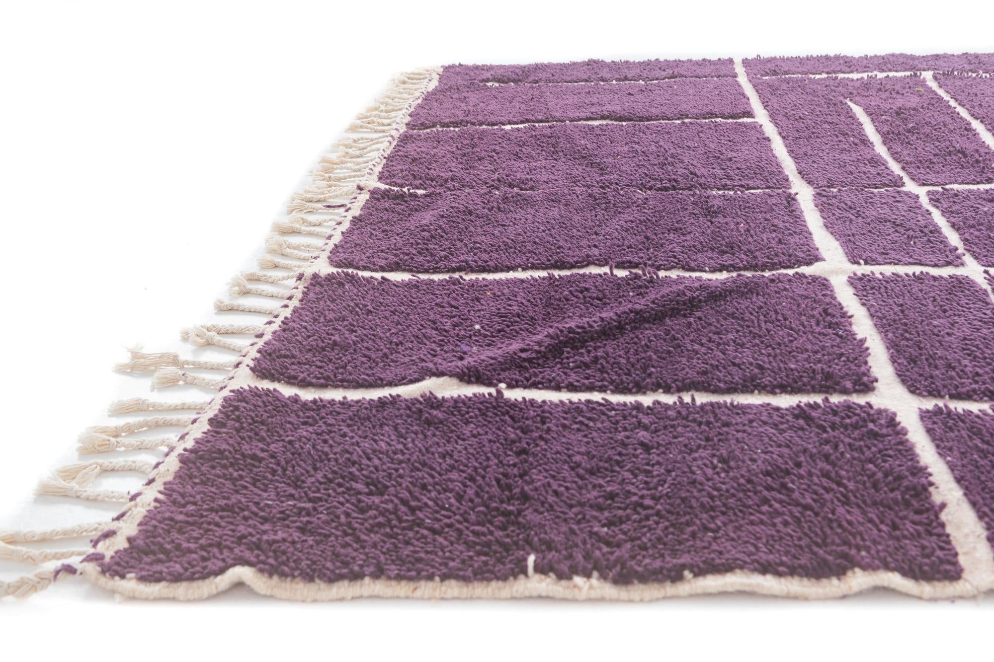 6' 8 x 10' Hand Knotted Moroccan Wool Rug