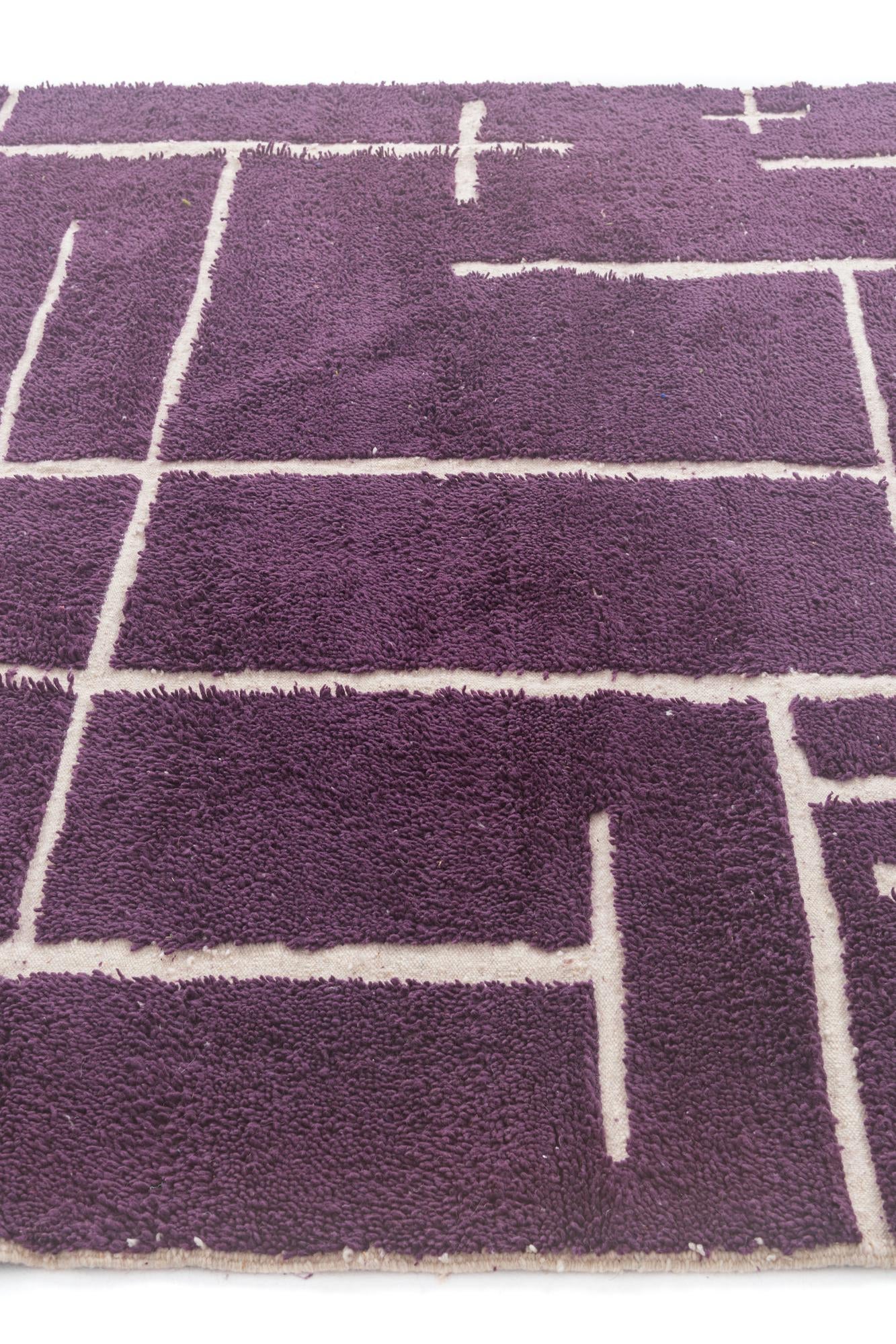 6' 8 x 10' Hand Knotted Moroccan Wool Rug