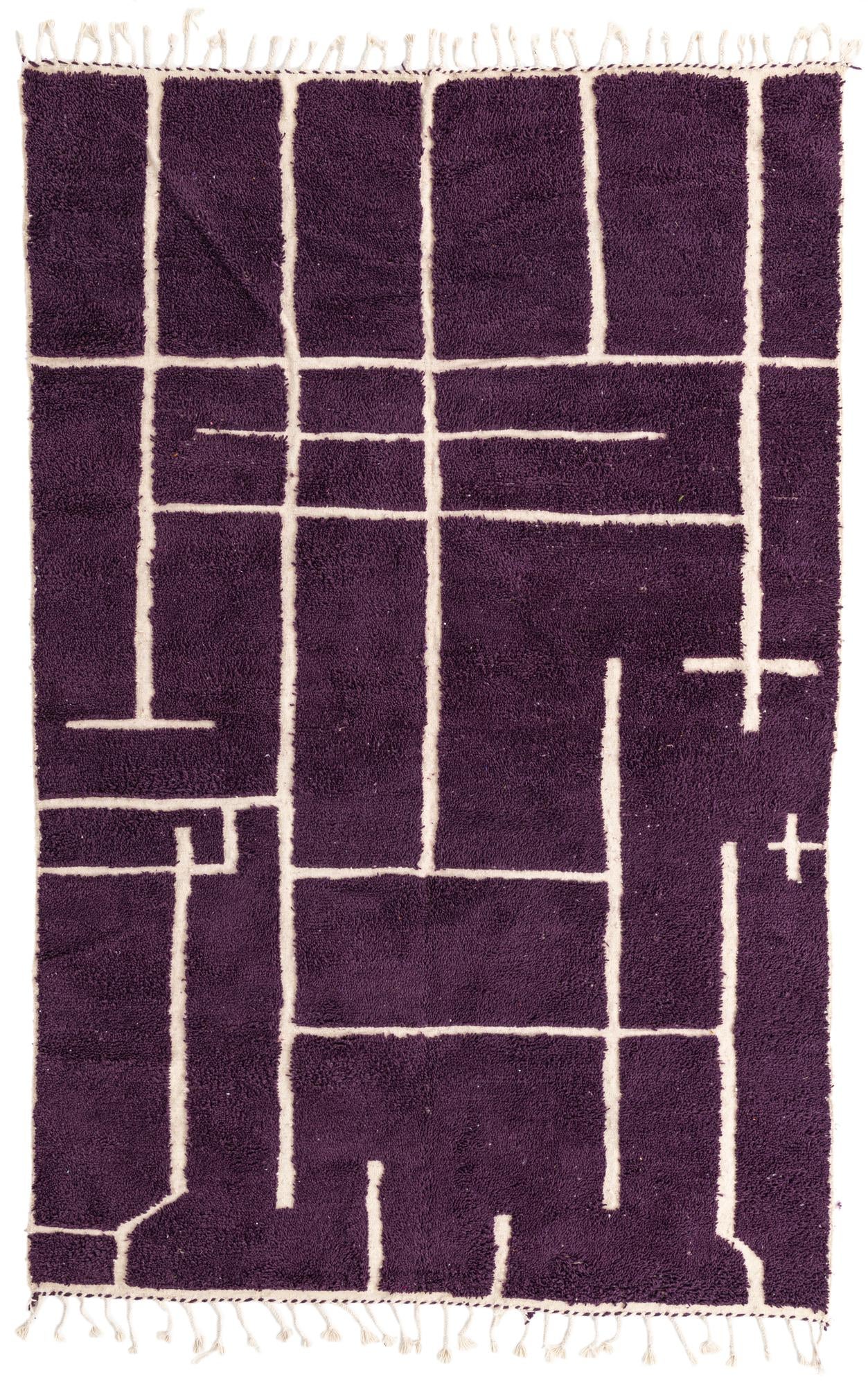 6' 8 x 10' Hand Knotted Moroccan Wool Rug