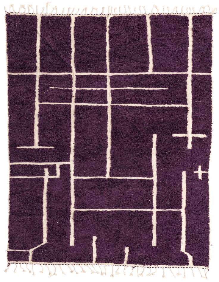 Detail image of 6' 8 x 10' Hand Knotted Moroccan Wool Rug