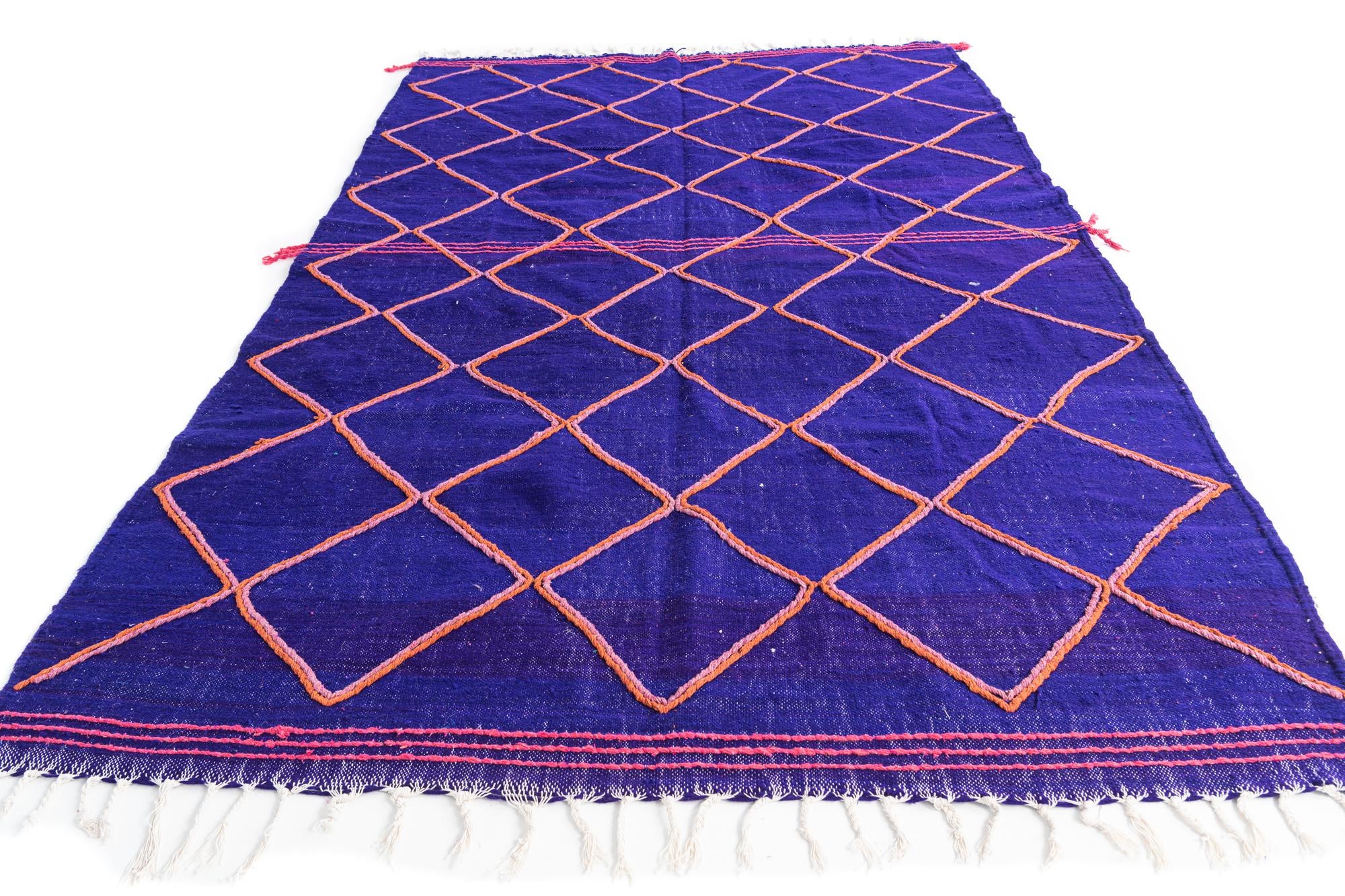 6' 7 x 10' Hand Knotted Moroccan Wool Rug