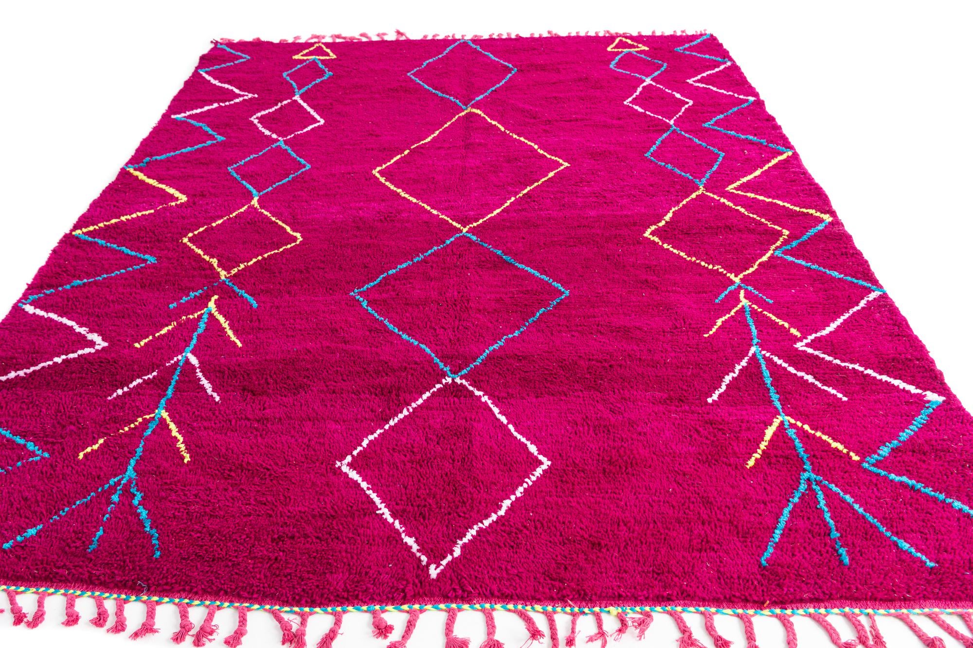 6' 10 x 9' 1 Hand Knotted Moroccan Wool Rug