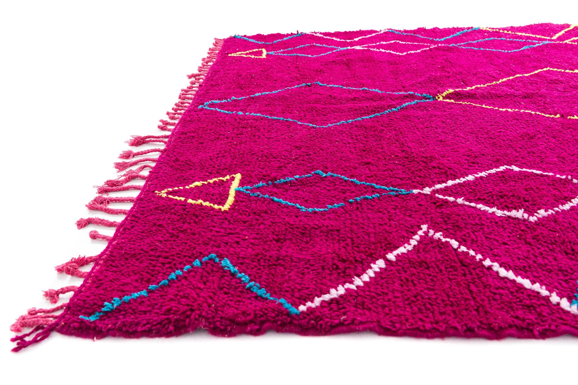 6' 10 x 9' 1 Hand Knotted Moroccan Wool Rug