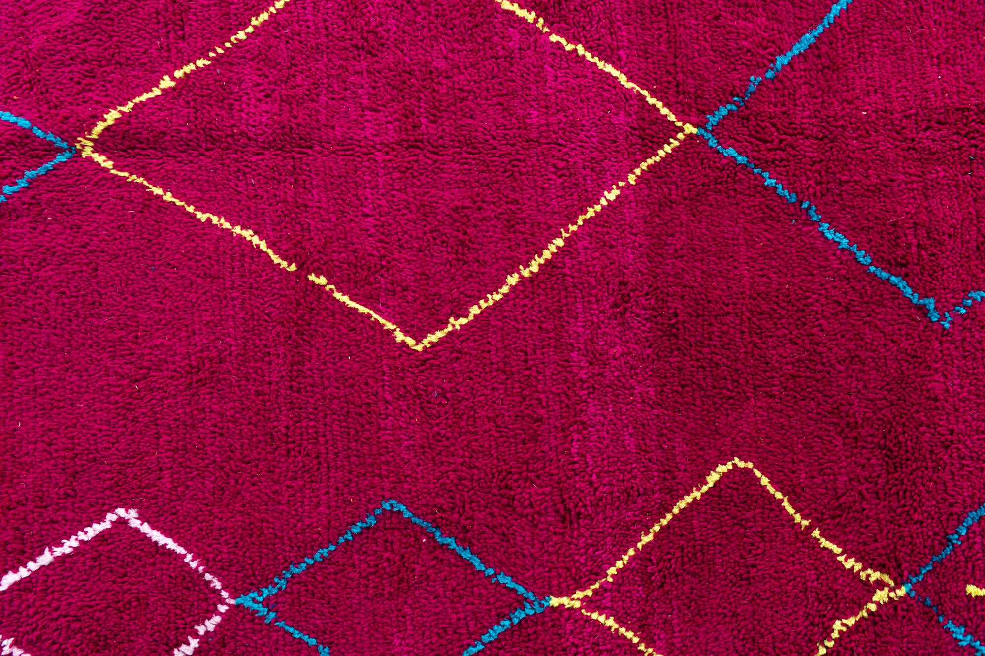 6' 10 x 9' 1 Hand Knotted Moroccan Wool Rug