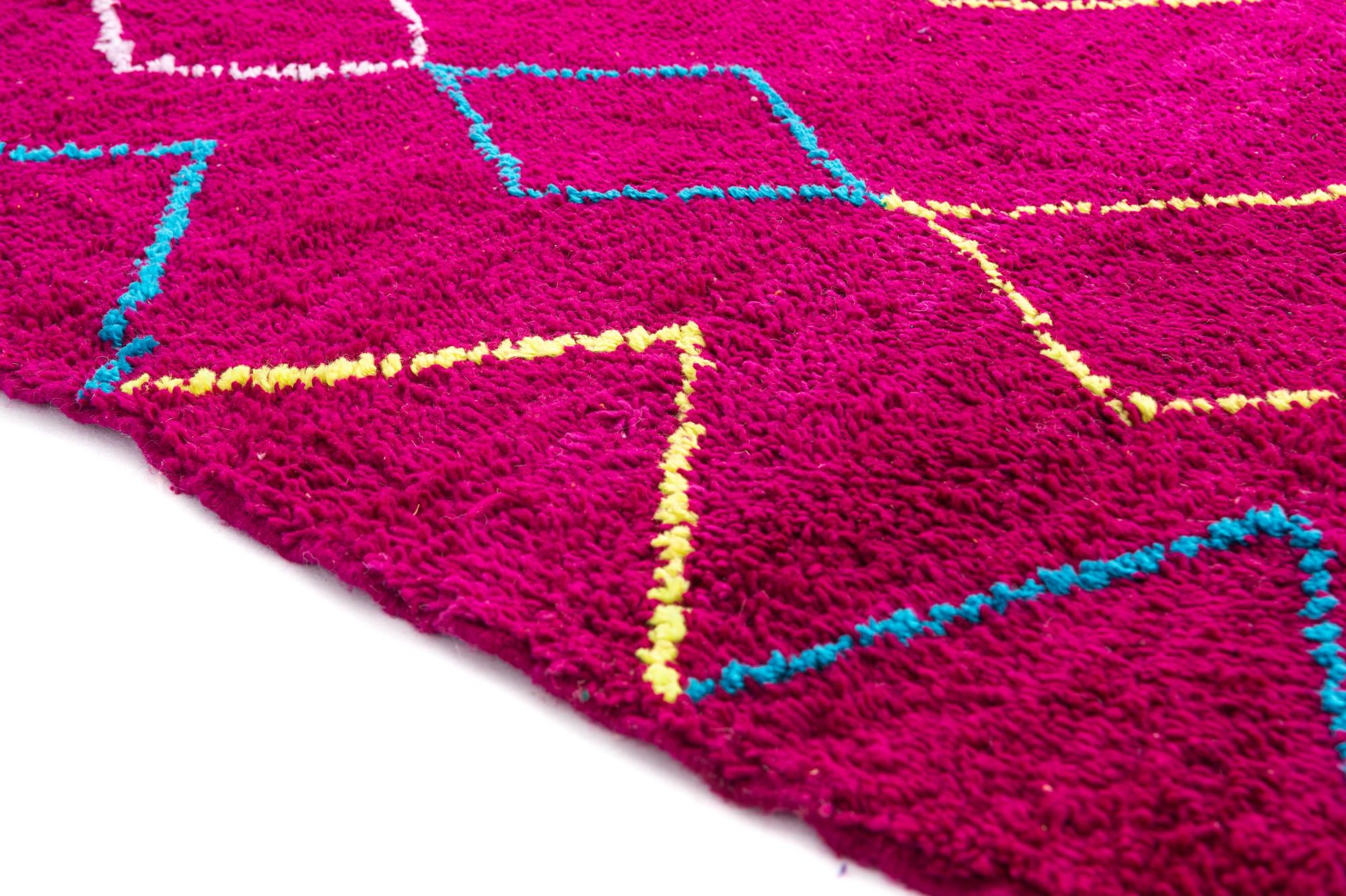 6' 10 x 9' 1 Hand Knotted Moroccan Wool Rug