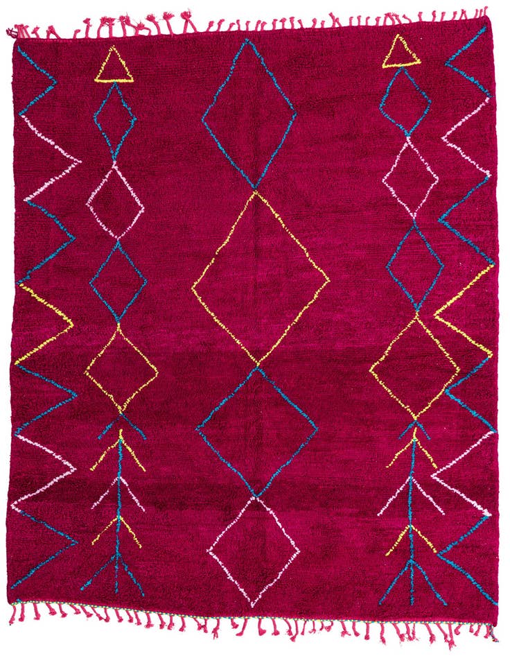 Detail image of 6' 10 x 9' 1 Hand Knotted Moroccan Wool Rug