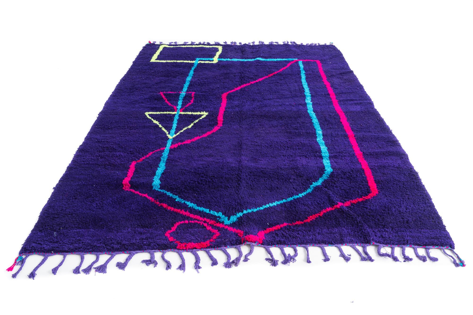 6' 10 x 9' 4 Hand Knotted Moroccan Wool Rug
