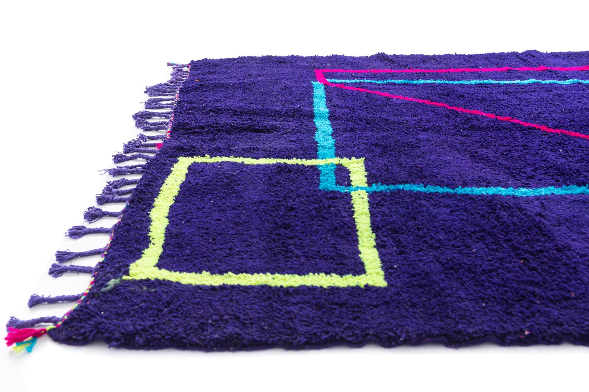 6' 10 x 9' 4 Hand Knotted Moroccan Wool Rug